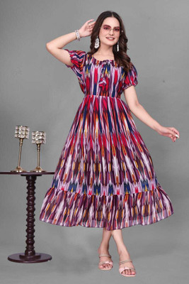 inch pinch Women Maxi Multicolor Full Length Dress