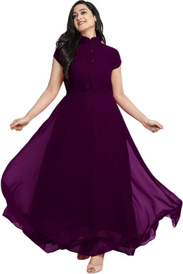 DHARMAa Flared/A-line Gown(Purple)