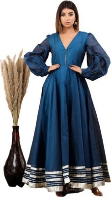 Kitvillaa Flared/A-line Gown(Dark Blue)