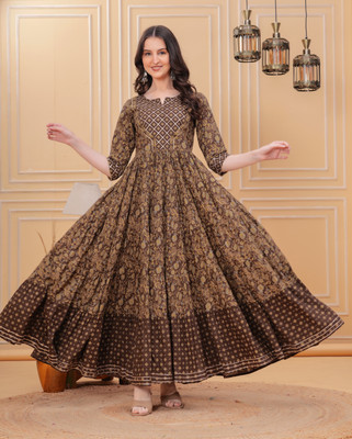 Kirnya Flared/A-line Gown(Brown)