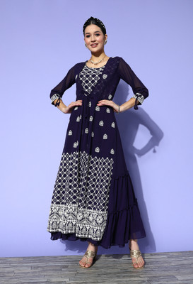 kvsfab Flared/A-line Gown(Purple)