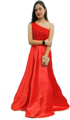 Kitty Fashion Flared/A-line Gown(Red)