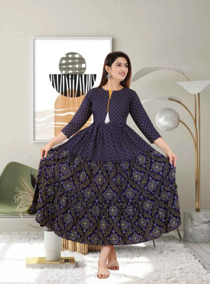 Most Flared/A-line Gown(Blue)