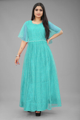 3Buddy Fashion Flared/A-line Gown(Light Blue)