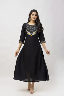 Jyotiasha Fashio Anarkali Gown(Black)
