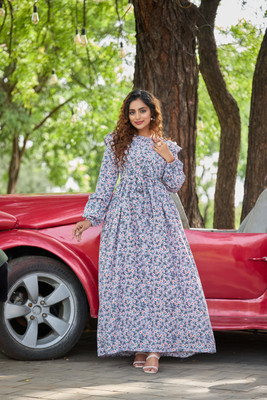 SARINKU Anarkali Gown(Multicolor)