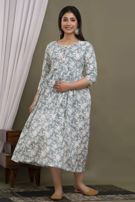 CHHOKRII Flared/A-line Gown(Grey)