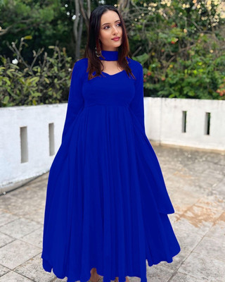 URCREATIVE Anarkali Gown(Blue)