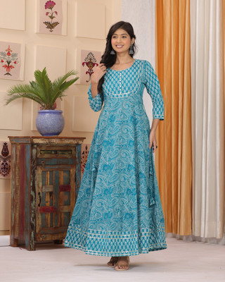 upsara fashion Anarkali Gown(Blue)