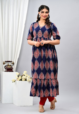 Deeda Flared/A-line Gown(Dark Blue)