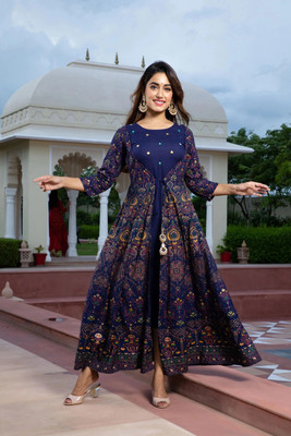 ftDiva Flared/A-line Gown(Blue)