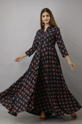 ftDiva Anarkali Gown(Dark Blue)