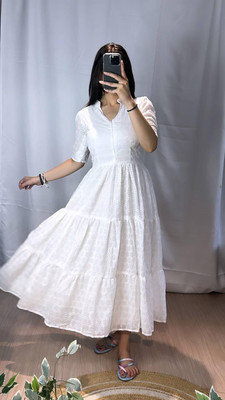 S Creation Anarkali Gown(White)