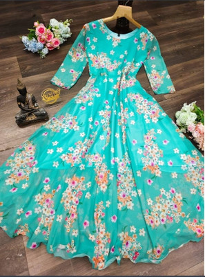 DRI ENTERPRISE Anarkali Gown(Multicolor)