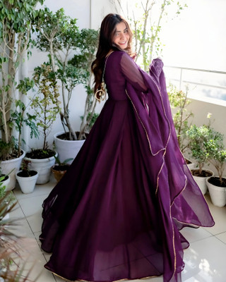 RaxuEnterprise Anarkali Gown(Purple)