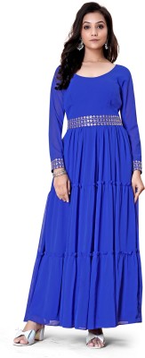 SHAIN CREATION Flared/A-line Gown(Blue)