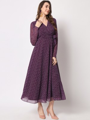 American Blues Flared/A-line Gown(Purple)