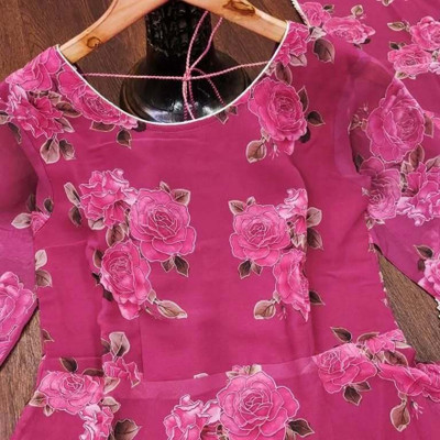 JS CREATIVE Anarkali Gown(Pink)