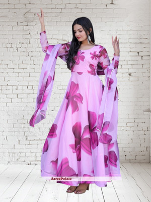aasha Fashion Anarkali Gown(Pink)