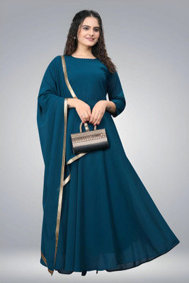 DiyaFab Anarkali Gown(Blue)