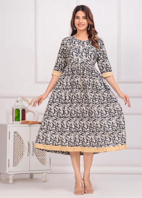 Sandeep Enterprises Anarkali Gown(Black)