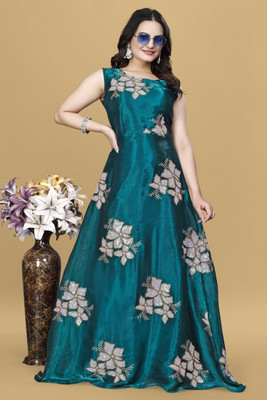 Julee Flared/A-line Gown(Dark Blue)