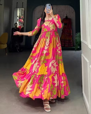 A To Z Cart Flared/A-line Gown(Yellow)