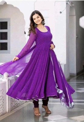 Vanray Fashion Anarkali Gown(Purple)