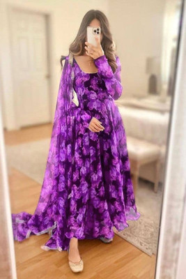 UDANIENTERPRISE Flared/A-line Gown(Purple)