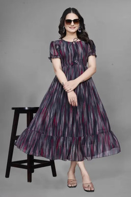 Barters boutique Flared/A-line Gown(Multicolor)