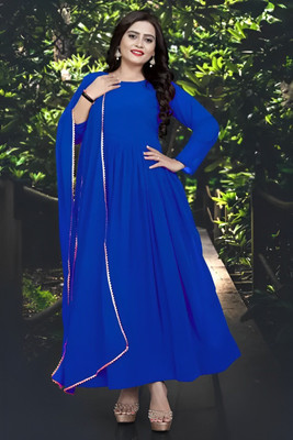 REVA ENTERPRISE Anarkali Gown(Blue)