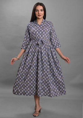 HRITVI FAB Flared/A-line Gown(Multicolor)