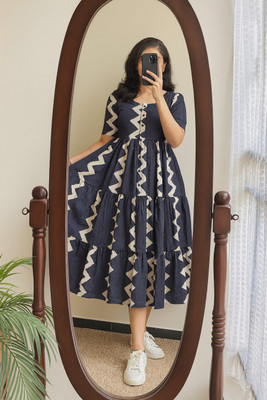 minimal city Anarkali Gown(Blue)