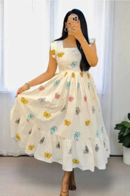 MLS Anarkali Gown(White)