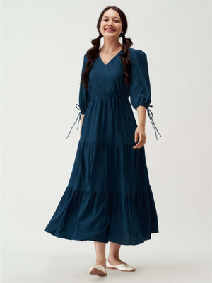 AASK Flared/A-line Gown(Dark Blue)