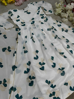 PARV ENTERPRISE Anarkali Gown(White)