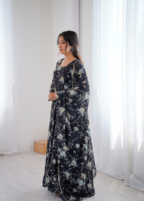 MAA FASHION HUB Anarkali Gown(Black)