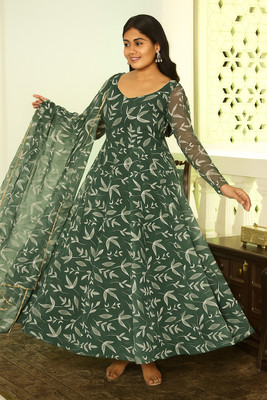 TISVARA Anarkali Gown(Green)