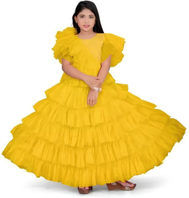 BPN ENTERPRISE Flared/A-line Gown(Yellow)