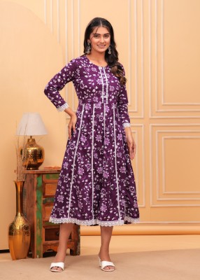 RJ SHYAM FASHION Anarkali Gown(Purple)