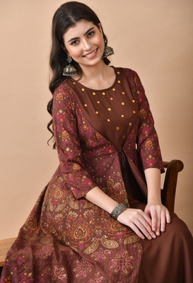 ftDiva Anarkali Gown(Brown)
