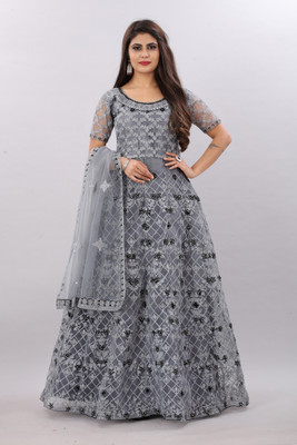 A To Z Cart Flared/A-line Gown(Grey)