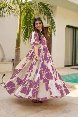 MAYRA FASHION Flared/A-line Gown(Purple)