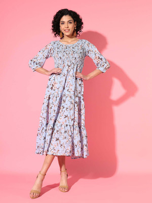 Vesh Flared/A-line Gown(Blue)