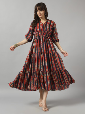 Femvy Flared/A-line Gown(Black)