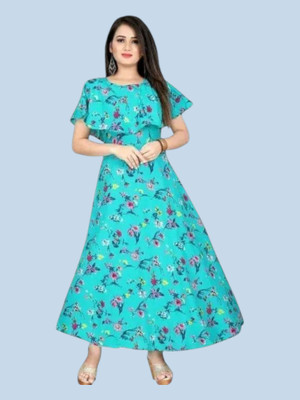 Db Fashion Vbz Flared/A-line Gown(Light Blue)