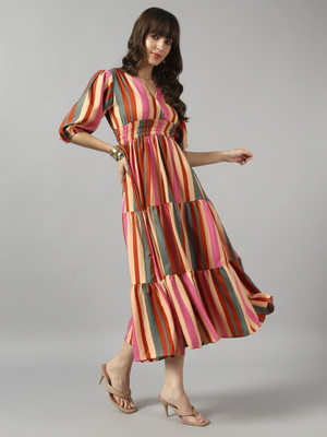 Raiyani Fashion Flared/A-line Gown(Multicolor)