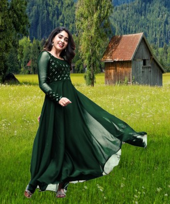 hotixo Anarkali Gown(Green)