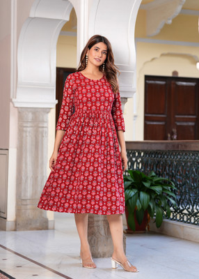 HouseOfCommon Flared/A-line Gown(Red)