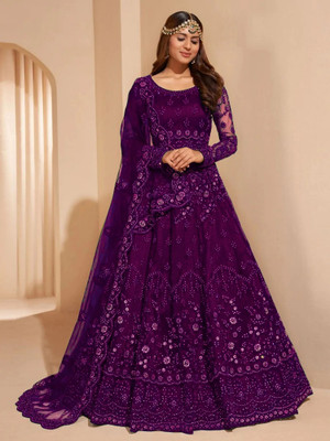 A To Z Cart Flared/A-line Gown(Purple)